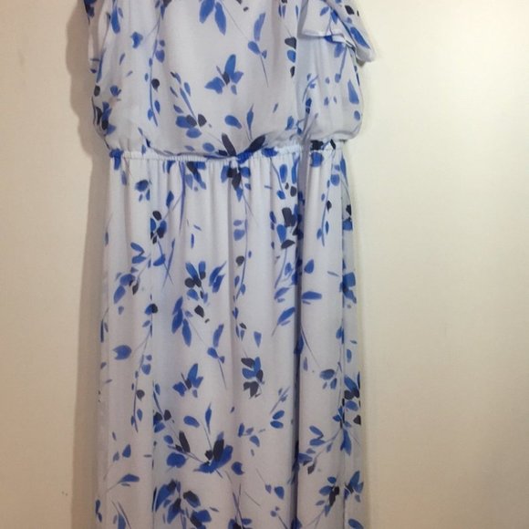 Nine West floral womens front slit dress half sleeve size 10 elastic waist NWOT - Picture 5 of 8